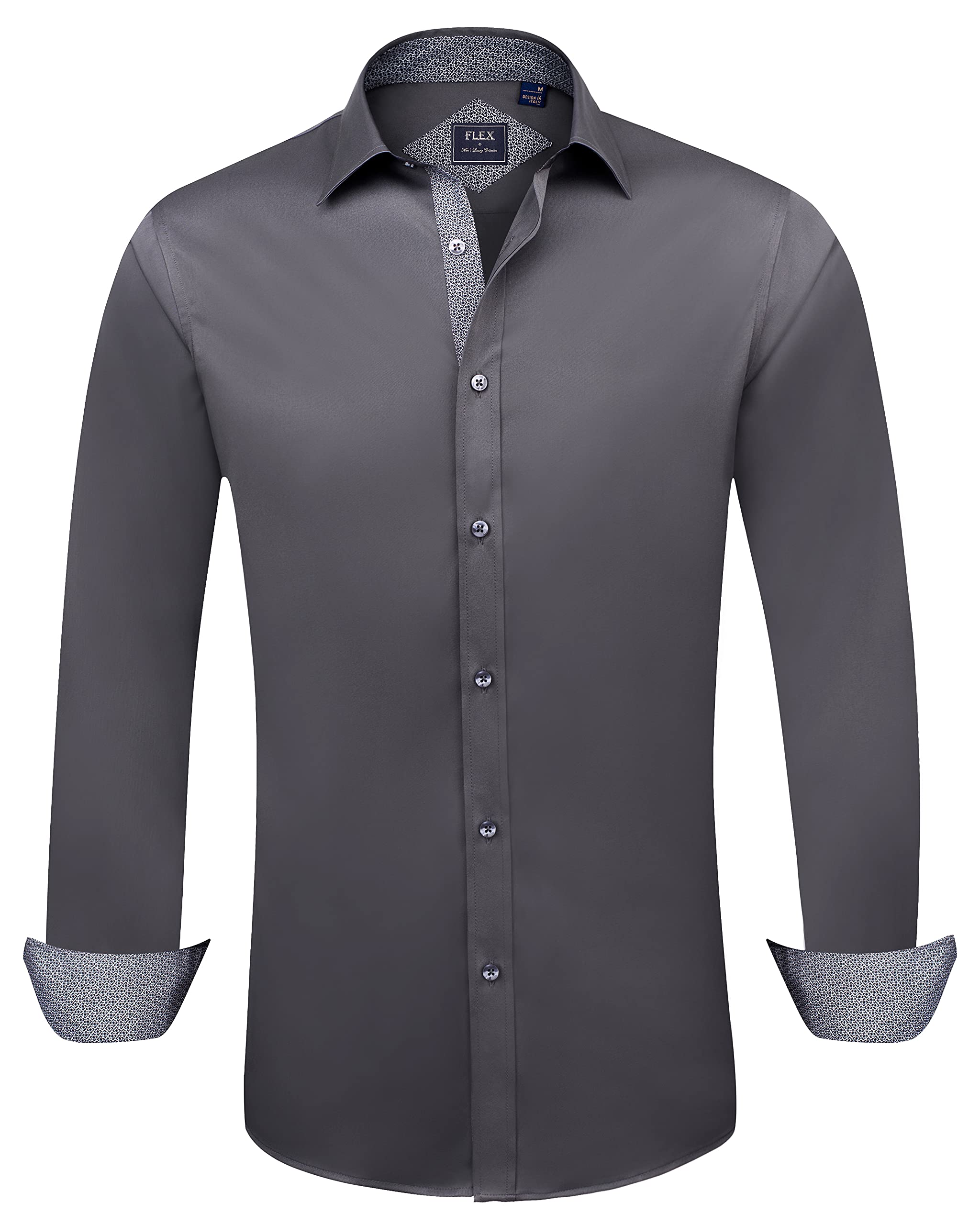 Alimens & Gentle Mens Long Sleeve Dress Shirts Wrinkle Free Casual Button Down Shirts