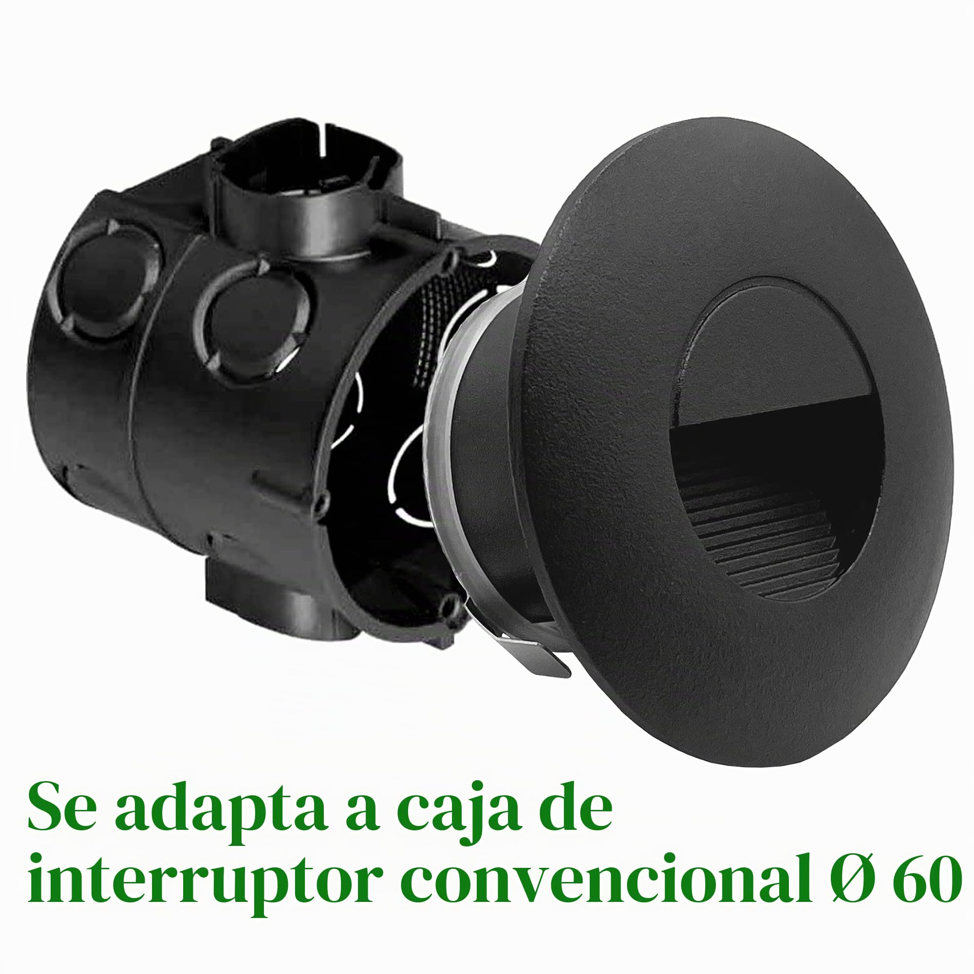LIGHTWORLD24 Set de 4 LED para escaleras, aplique empotrable de pared, foco empotrable, iluminación de escalones para interior y exterior, lámpara de pared, IP65, 230V, negro