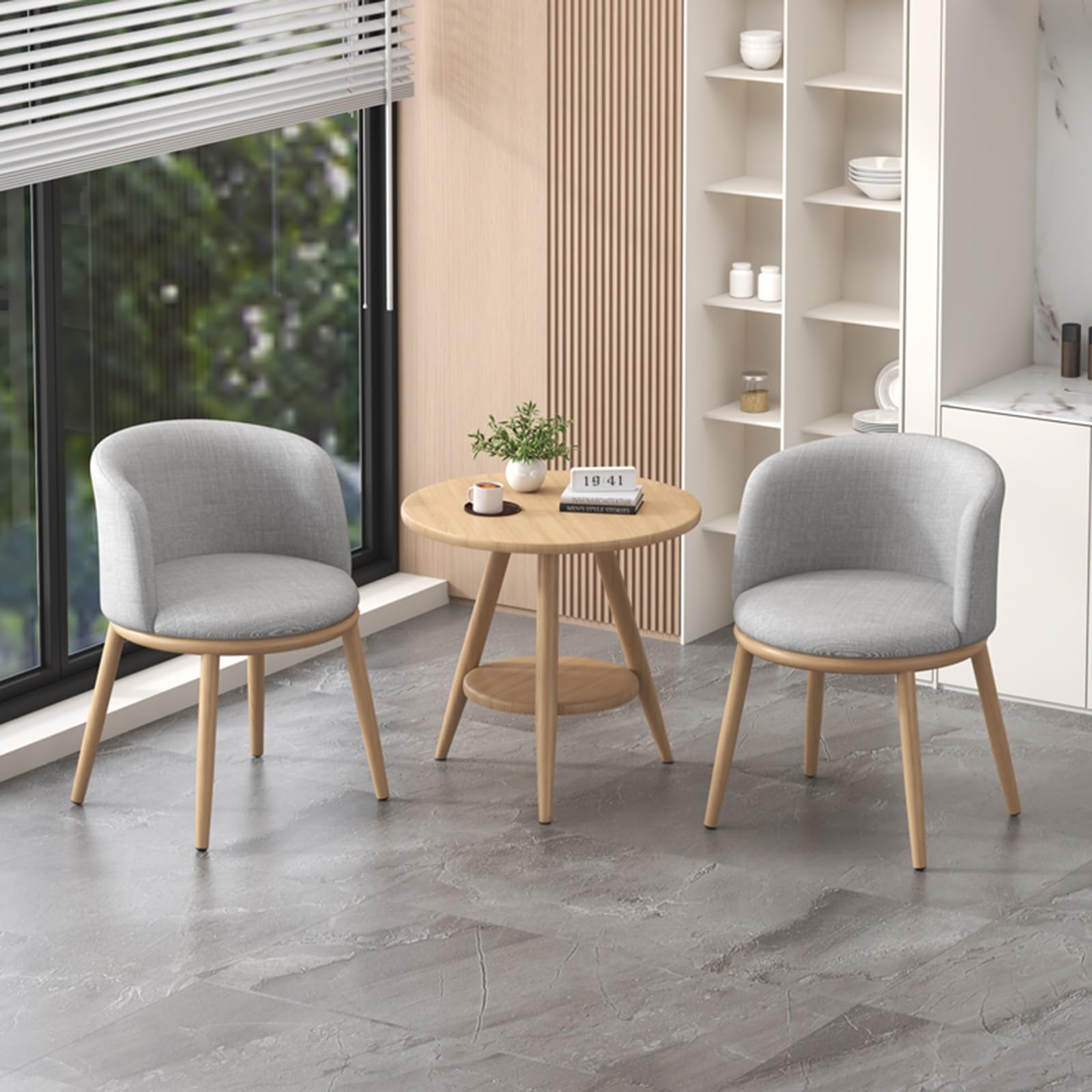 Moderner Einfacher Verhandlungstisch Und Stuhl-Kombination Für Empfang, Esstisch Mit Stühlen, Verhandlungstisch, Freizeit, Kleiner Runder Tisch, Für Kaffeehaus Und Milchtee-Laden ( Color : Linen-06 ,