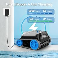Vista 7 de NIXBOT QP5 Robotic Pool Cleaner, Cordless Pool Vacuum for Inground Pools, Dual-Motor Turbine System, Robotic Pool Vacuum for Above Ground Pools with
