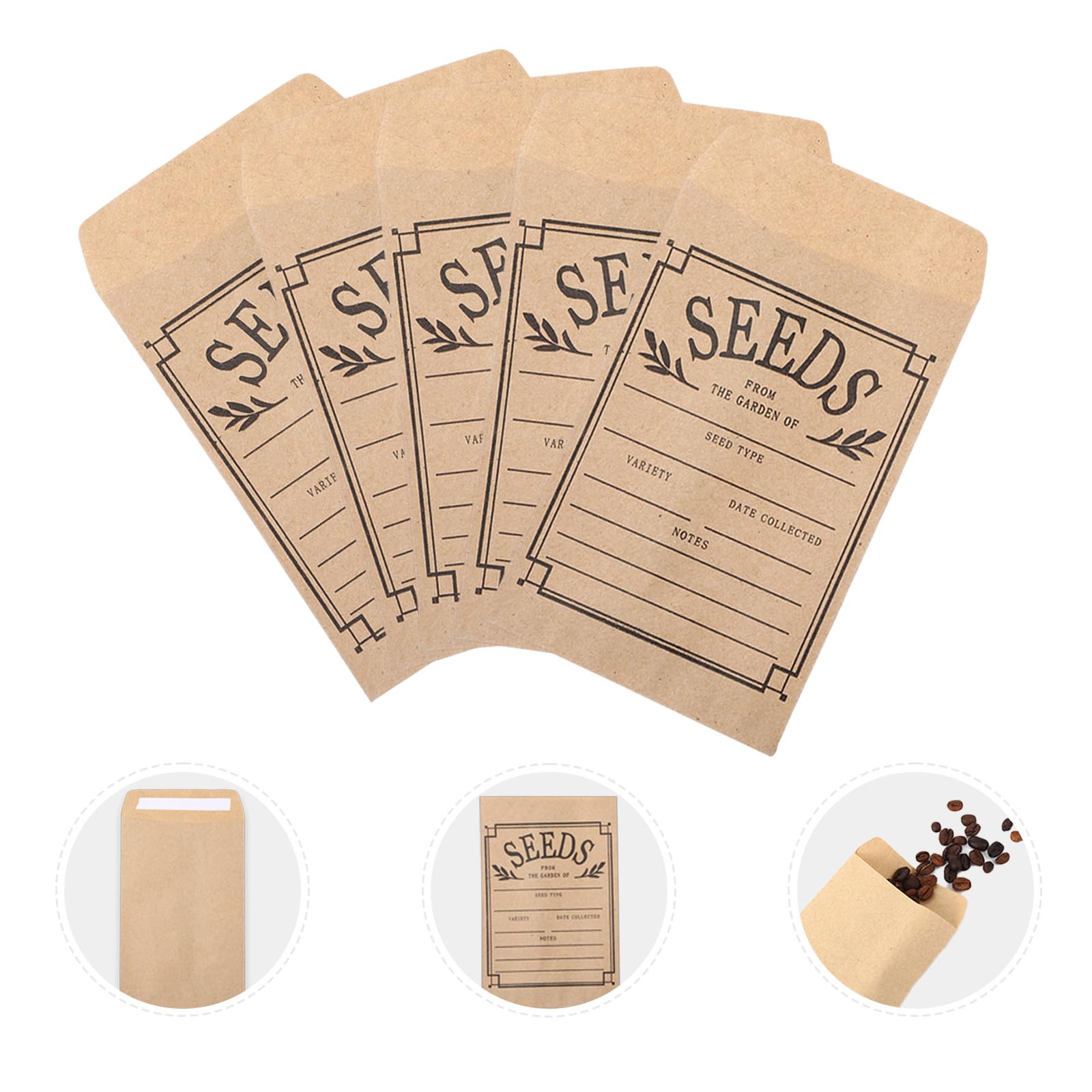 Fuceury 150-Piece Seed Saving Envelopes - 3.15x4.72" Kraft Paper Packets With Label Template For Flower & Vegetable Seeds - View #5