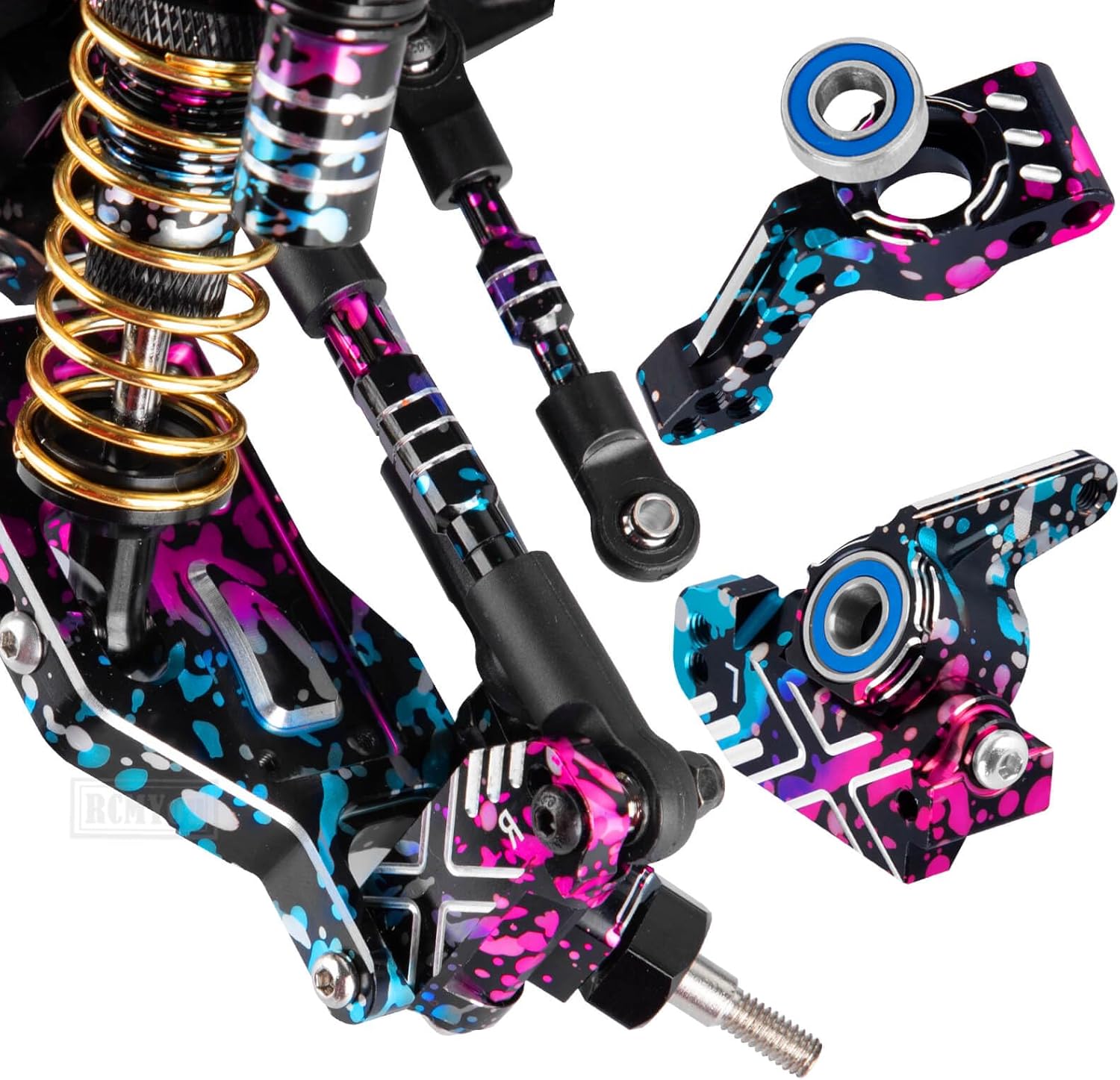 RC Upgrades Part for 1/10 Slash 2WD,Suspension Arm,Shock Absorber,Caster Block,Steering Blocks,Stub Axle Carriers,Steering Bellcranks,Drive Shaft,Links,Shock Tower,Front Bulkhead,Colorful