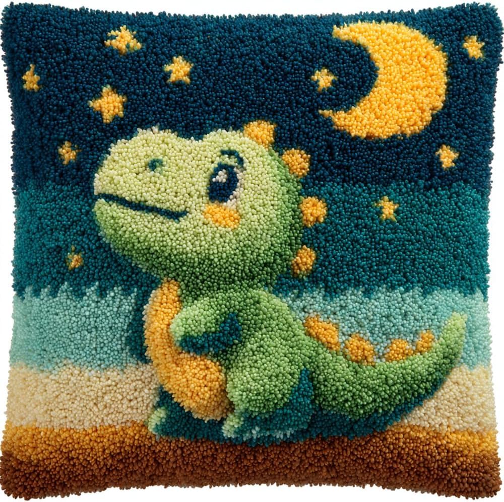 FWRTYCB Latch Hook Kits for Adults Dinosaurs Gazing At The Stars Latch Hoo