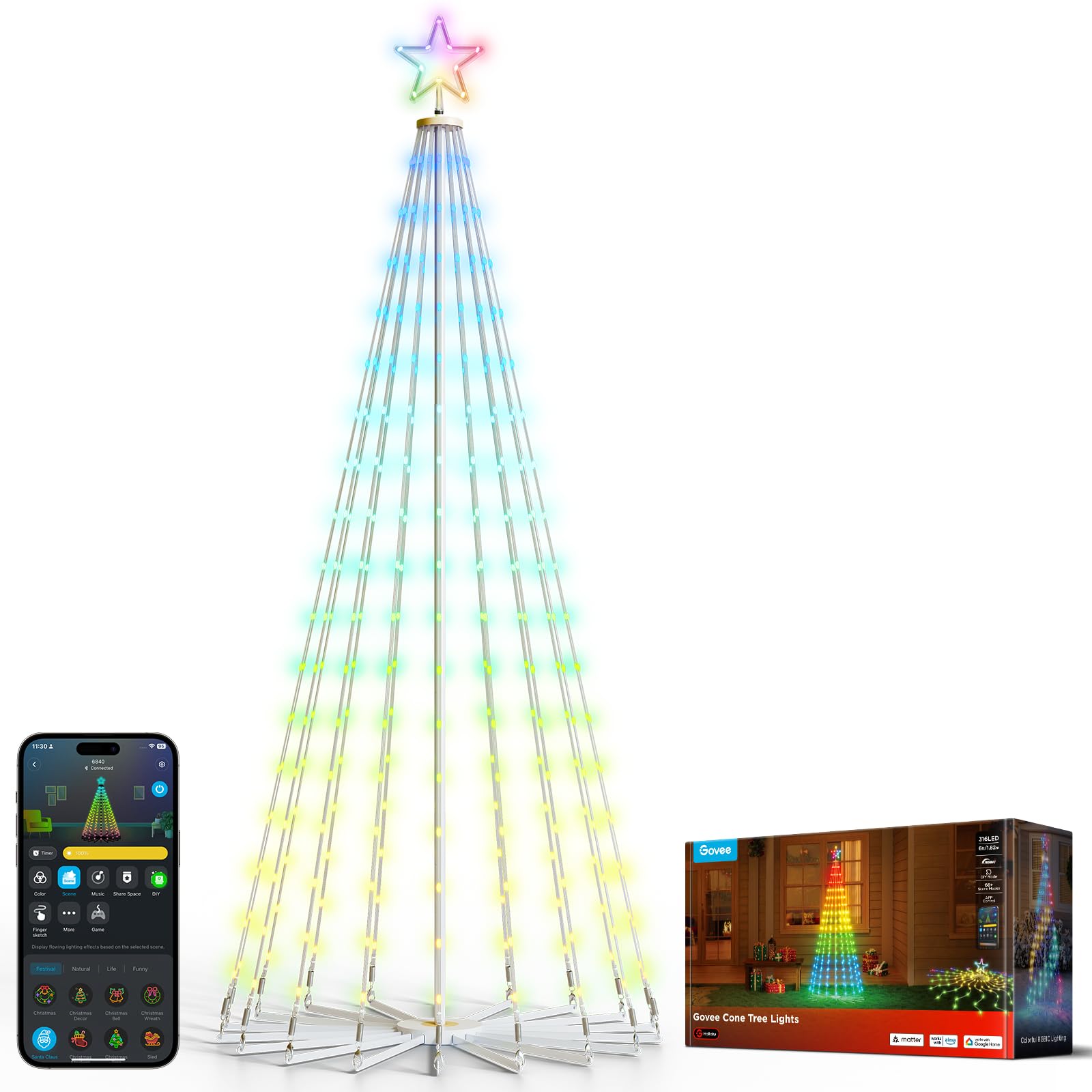 Govee Christmas Cone Tree Lights