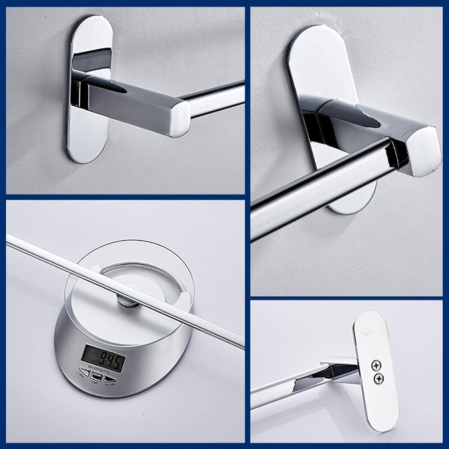 タオルバー 23.7インチ タオルバー バスルーム タオルホルダー キッチンプレート 布ハンガー ドリル不要 ステンレススチール 防