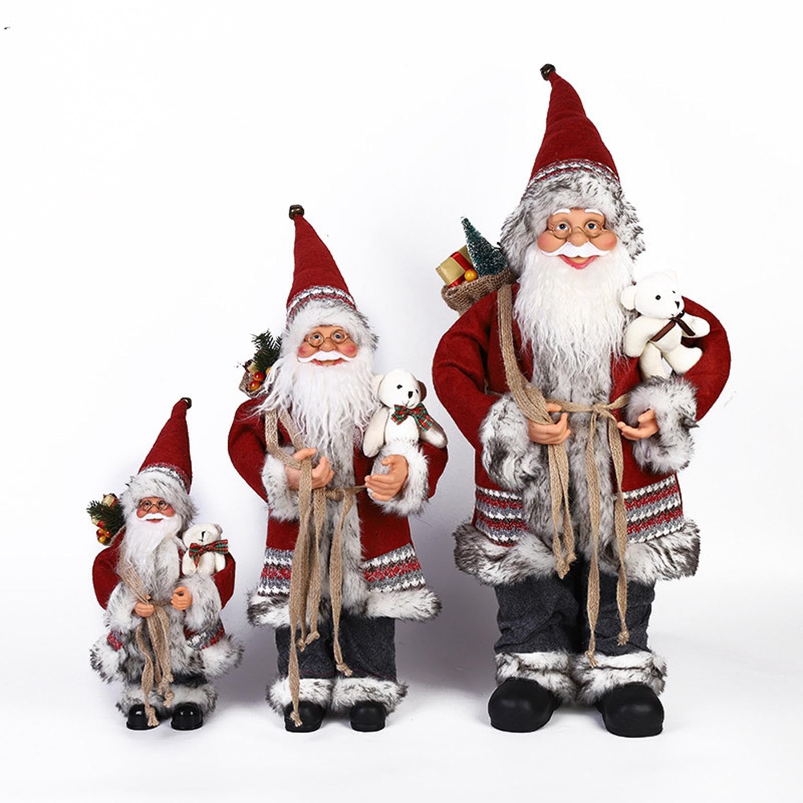 Figura de Papá Noel, Estatua Navideña, Personaje Decorativo de Mesa, Adorno Original de Resina, Adecuado para Sala de Estar, Oficina, Regalo para, 60CM, Individual