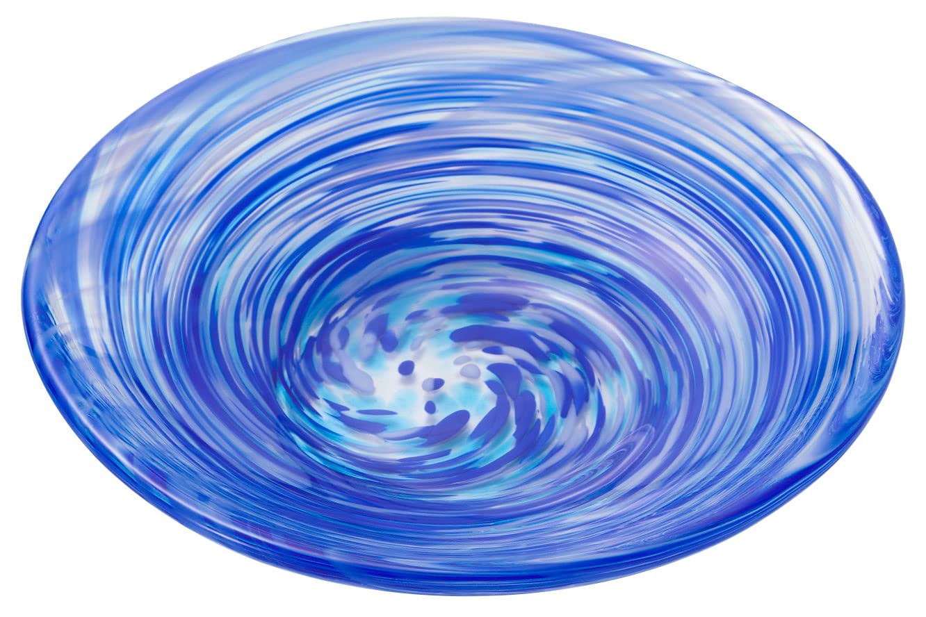 Aderia Tsugaru Bidoro Colorful Bean Plate, Navy Blue, Made in Japan, Comes in a Presentation Box, Small Plates, Stylish, Serving Plates, Dishes, Plates, Tableware, Glass, Japanese Tableware, Japanese 