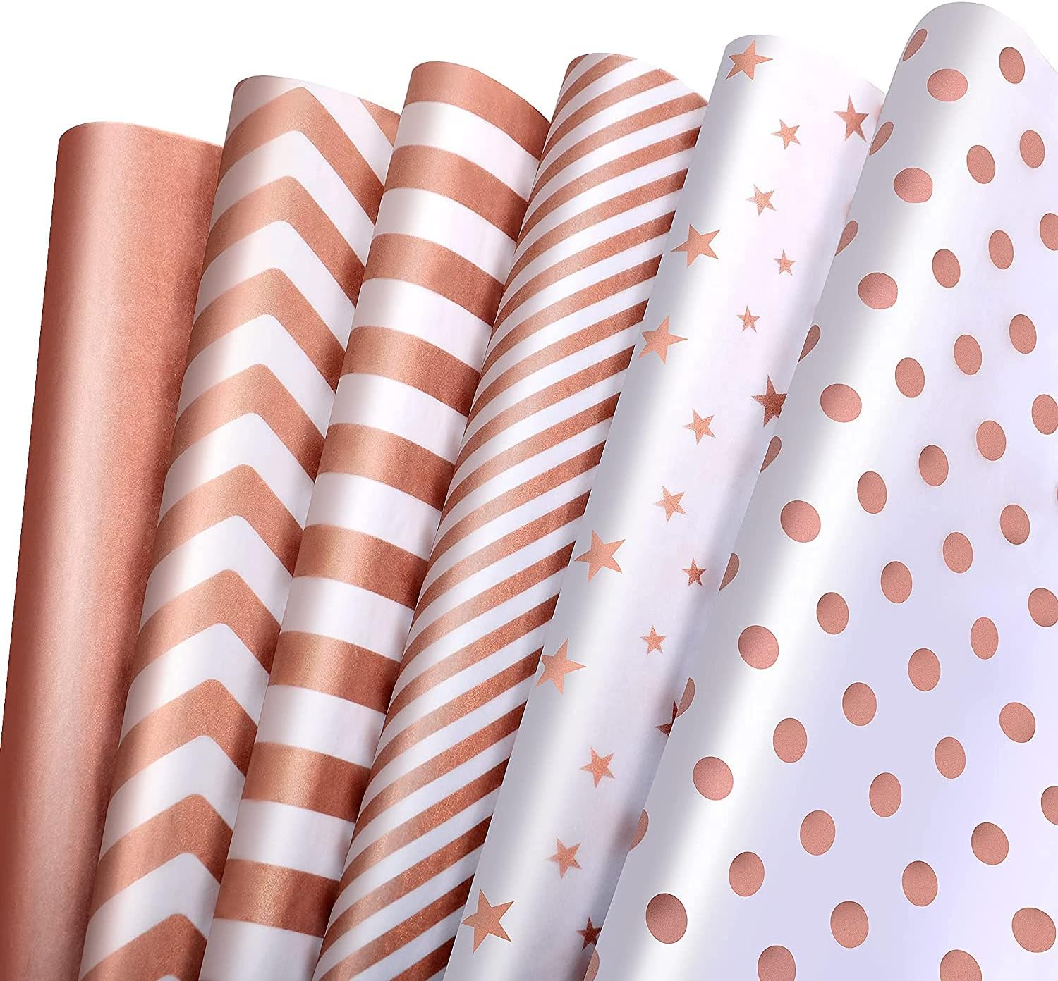 Rose Gold Tissue Paper Sheets, 120 Sheets Metallic Tissue