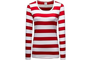 Where's Waldo Womens Red & White Striped Shirt