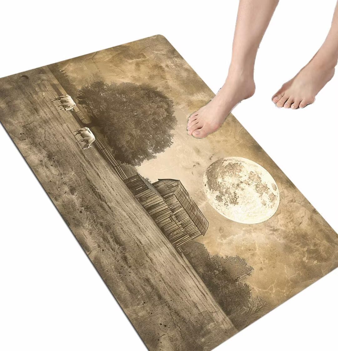 Tapis de bain en pierre 40 x 60 cm rustique et absorbant pour douche extérieure
