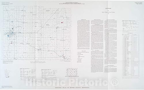 Mapa histórico pictórico Atlas Geológico, Condado de Segadora, Minnesota (parte A), Cartografía de 1998 39.8 x 24.8in.