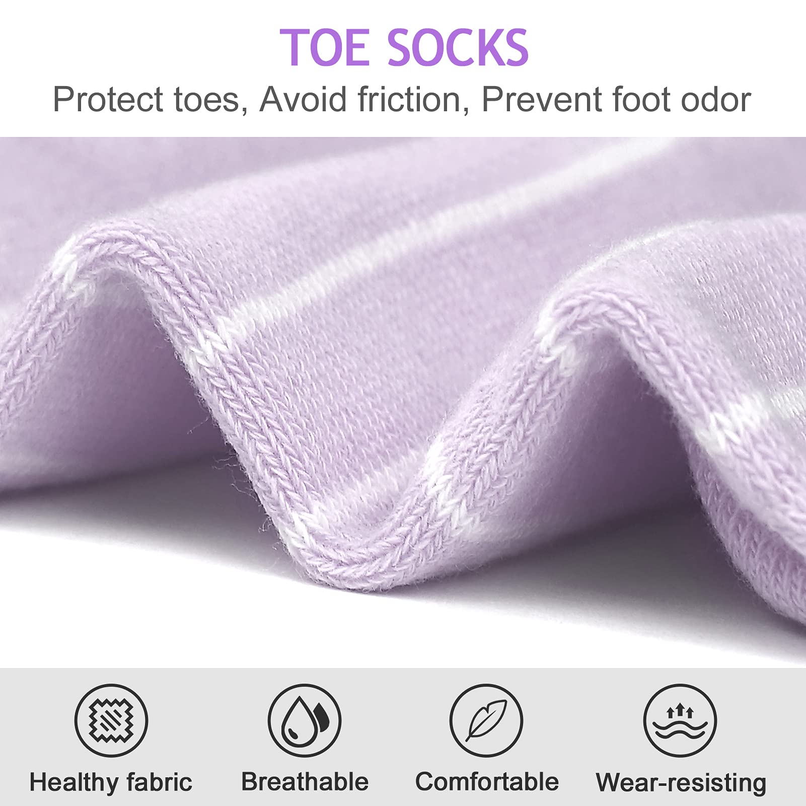 Chaussette à Doigts Femme Chaussettes Orteils Séparés de Sport en Coton Socks Femme Yoga Sport Respirable Socquettes 5 Paires