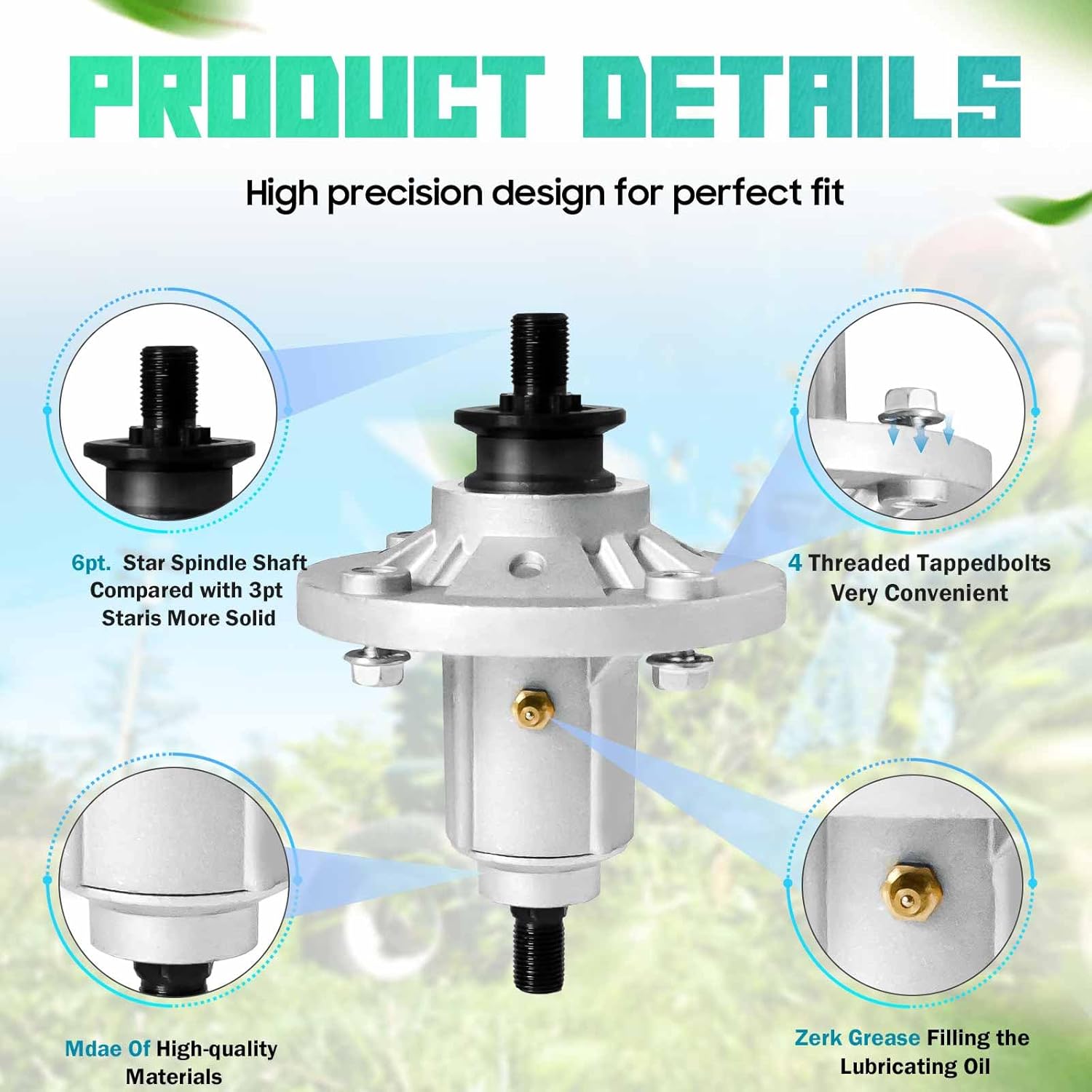 (2 Pack) GY21098 GY20454 AUC15811 Spindle Assembly with GX21694- Fits 42 48 inch Mower Deck for John Deere D100 D140 D150 D160 LA100 LA110 LA115 LA120 LA125 LA165，Replaces GY20867 GY20962 M149625