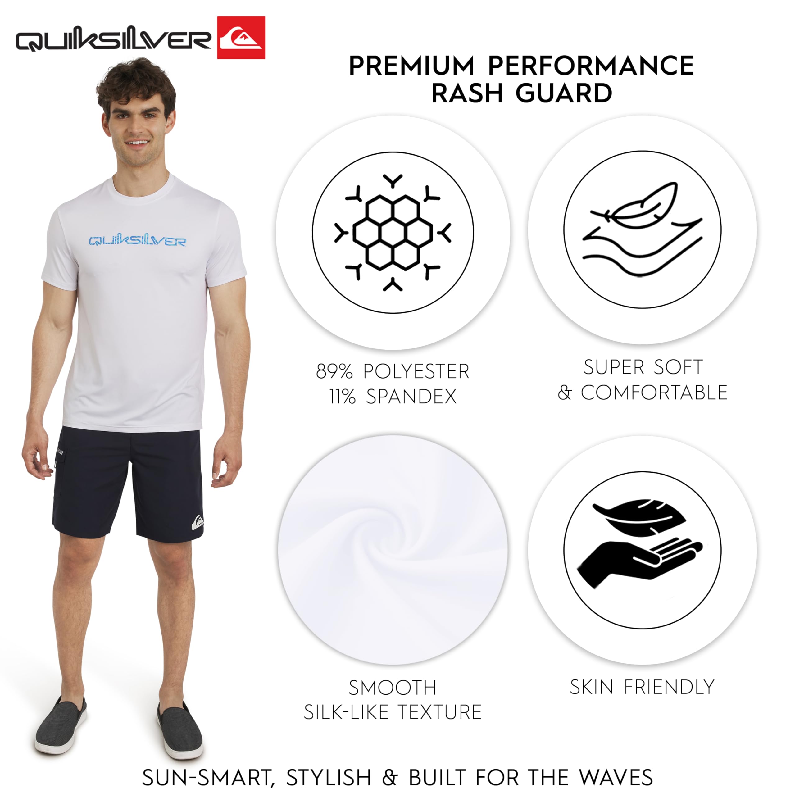 Quiksilver Swimwear Regular Fit UPF 50 Short Sleeve Sun Tee Maillot dermoprotecteur Homme (Lot de 1)