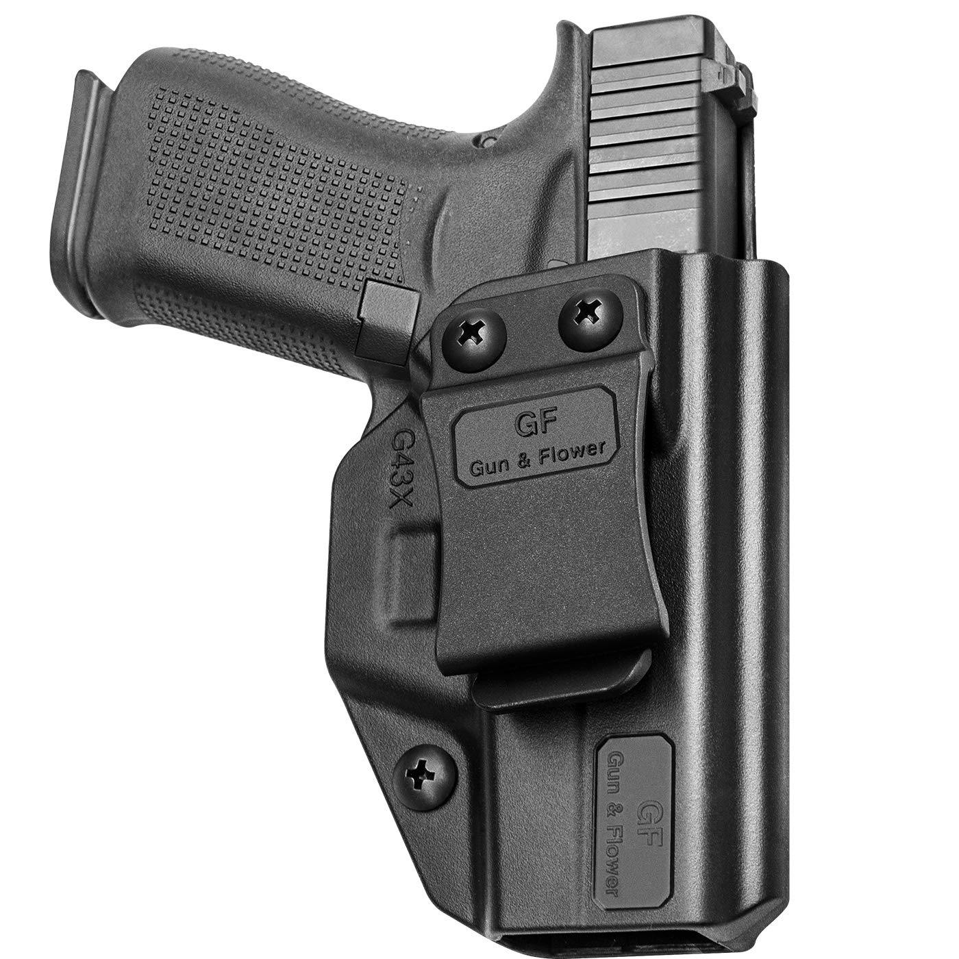 Compatible with Glock 43 G43x, Inside Waistband Carry Holster Compatible with G43 G43x Pistol, 9mm Gun Holster for Men/Women Adj. Cant & Retention, Polymer Fiber-Reinforced & Kydex Handmade Available