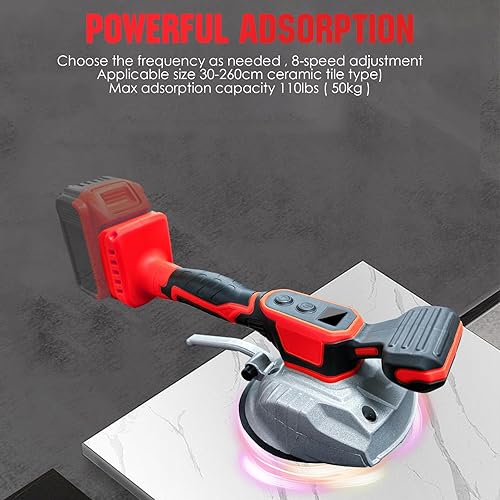 Miniatura 4 de Máquina niveladora inalámbrica de vibración de azulejos, para batería Milwaukee de 18 V, herramienta vibradora de azulejos con 8 velocidades