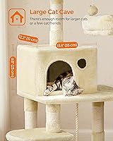 Vista 21 de FEANDREA Cat Tree, Cat Tower for Indoor Cats, 56.3-Inch Cat Condo with Scratching Posts, Hammock, Plush Perch, Smoky Gray UPCT15GYZ