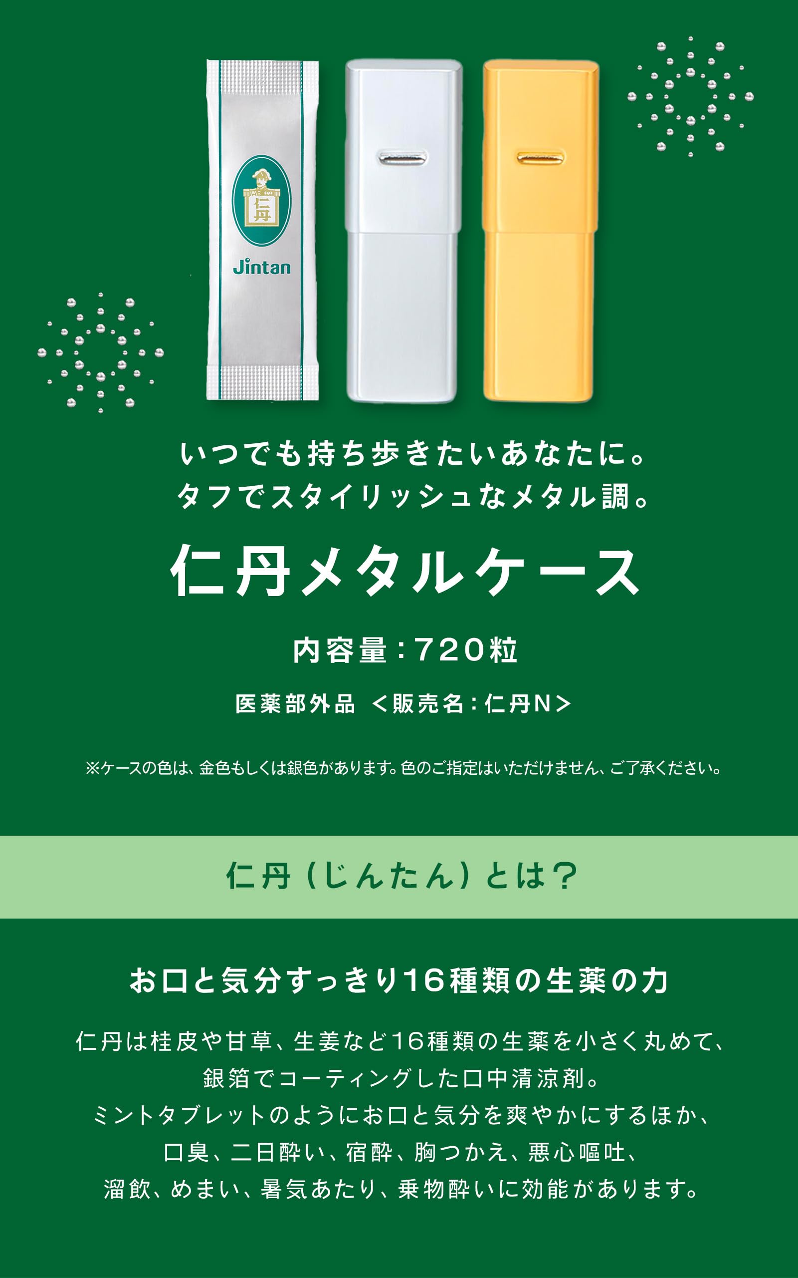 森下仁丹 仁丹メタルケース入 720粒（180粒×4袋）医薬部外品