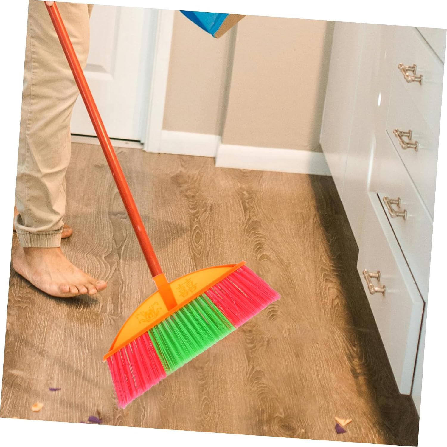Plastic Broom Head Replacement, Thick Pointed Bristles for Office Home