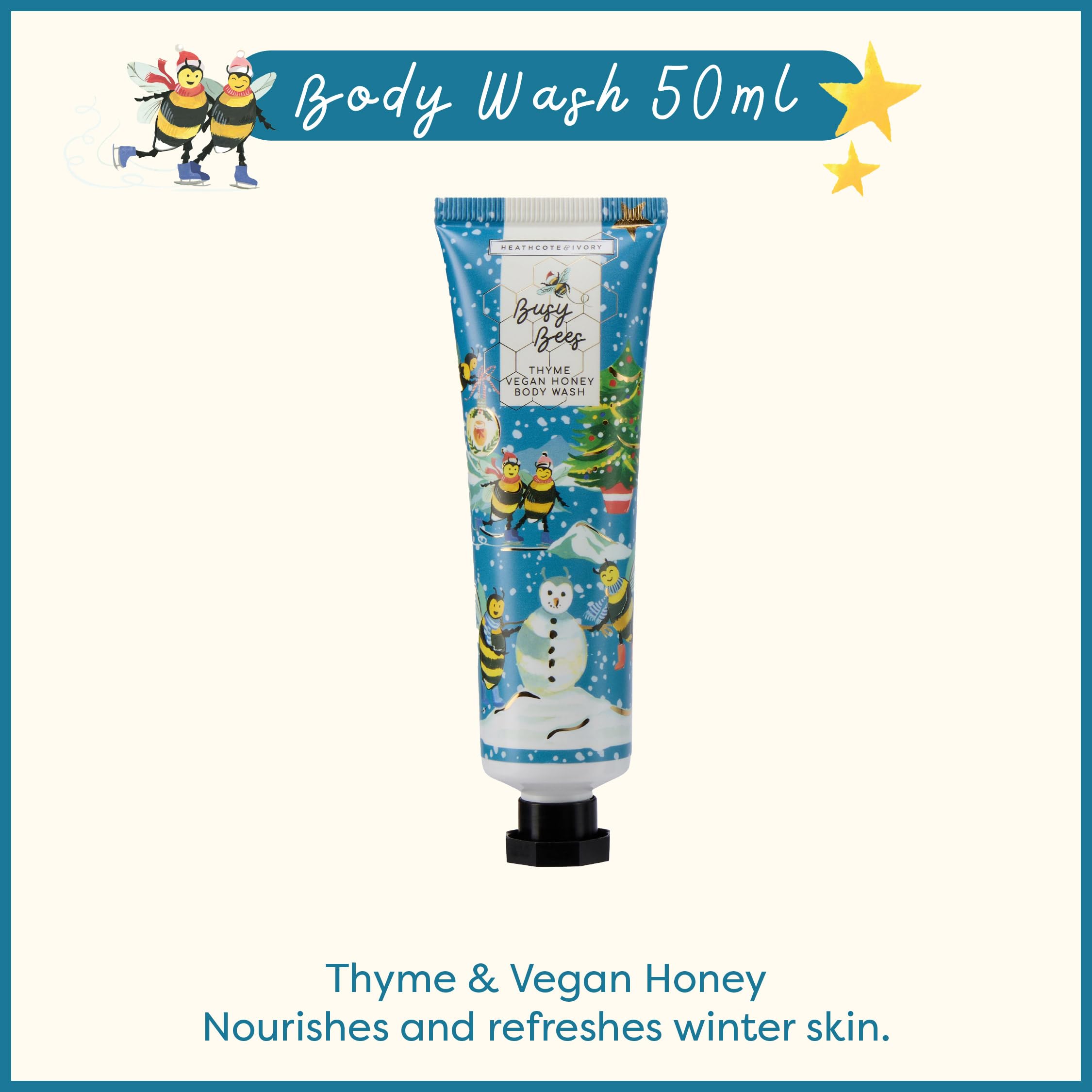Heathcote & Ivory Hand Cream, Body Wash, Scrub, Lotion x4 50ml, Cleanse, Smooth, Moisturise - Image 4