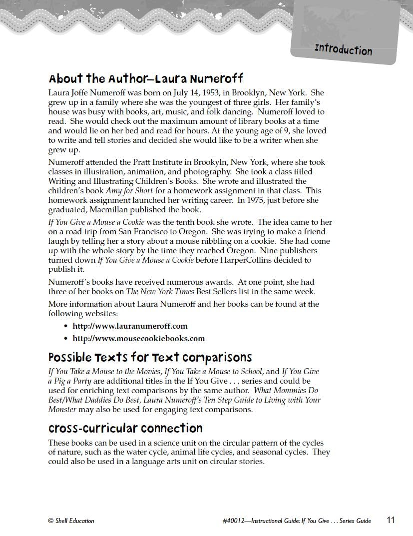 If You Give . . . Series Guide: An Instructional Guide for Literature - Novel Study Guide for Elementary School Literature with Close Reading and Writing Activities (Great Works Classroom Resource) - Image 3