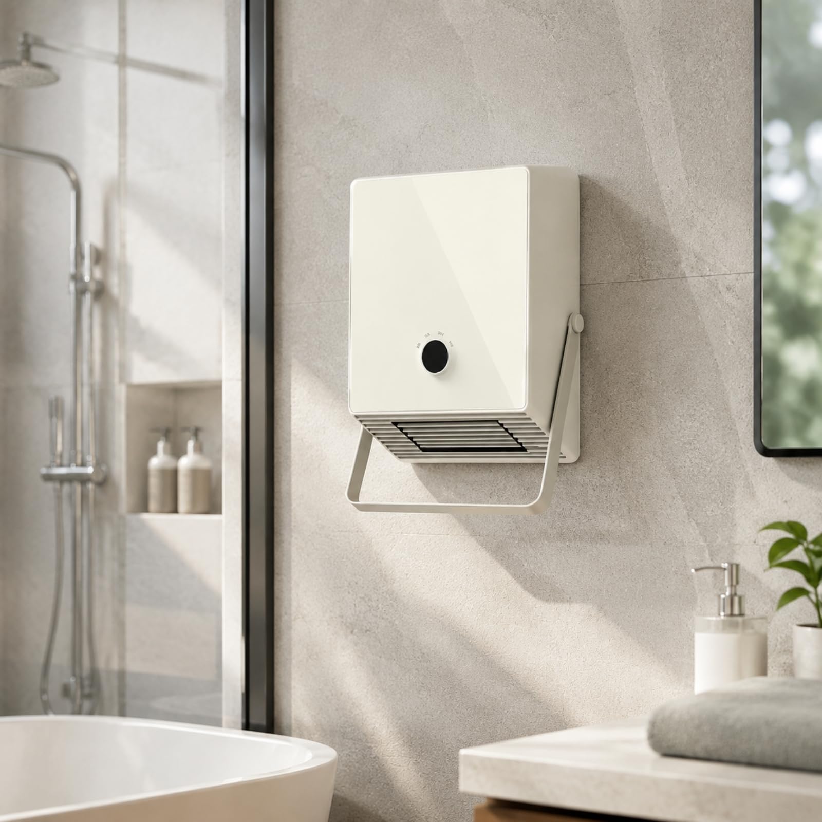 Qianly Calefactor Pared con Toallero Compacto Calefactor Baño con Secado Toallas Versátil para Dormitorio, Oficina