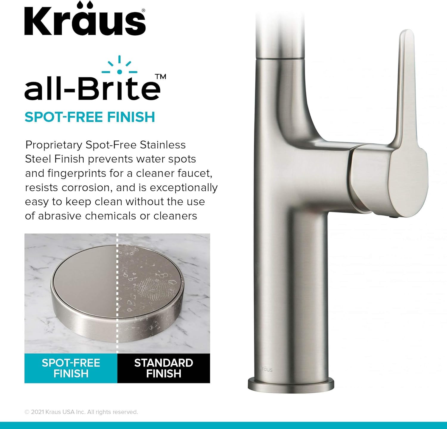 Black Friday - 60% OFF Kraus KPF-3101SFS Oletto Modern Pull-Down Single Handle Kitchen Faucet, 19.5 inch, Spot Free Stainless Steel