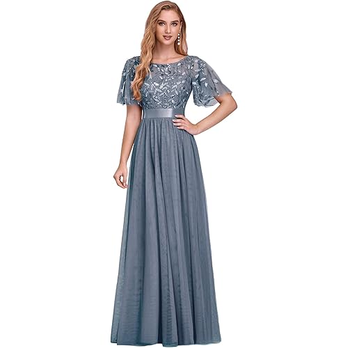 Ever-Pretty Women's A-Line Empire Waist Embroidery Evening Prom Dress 0904