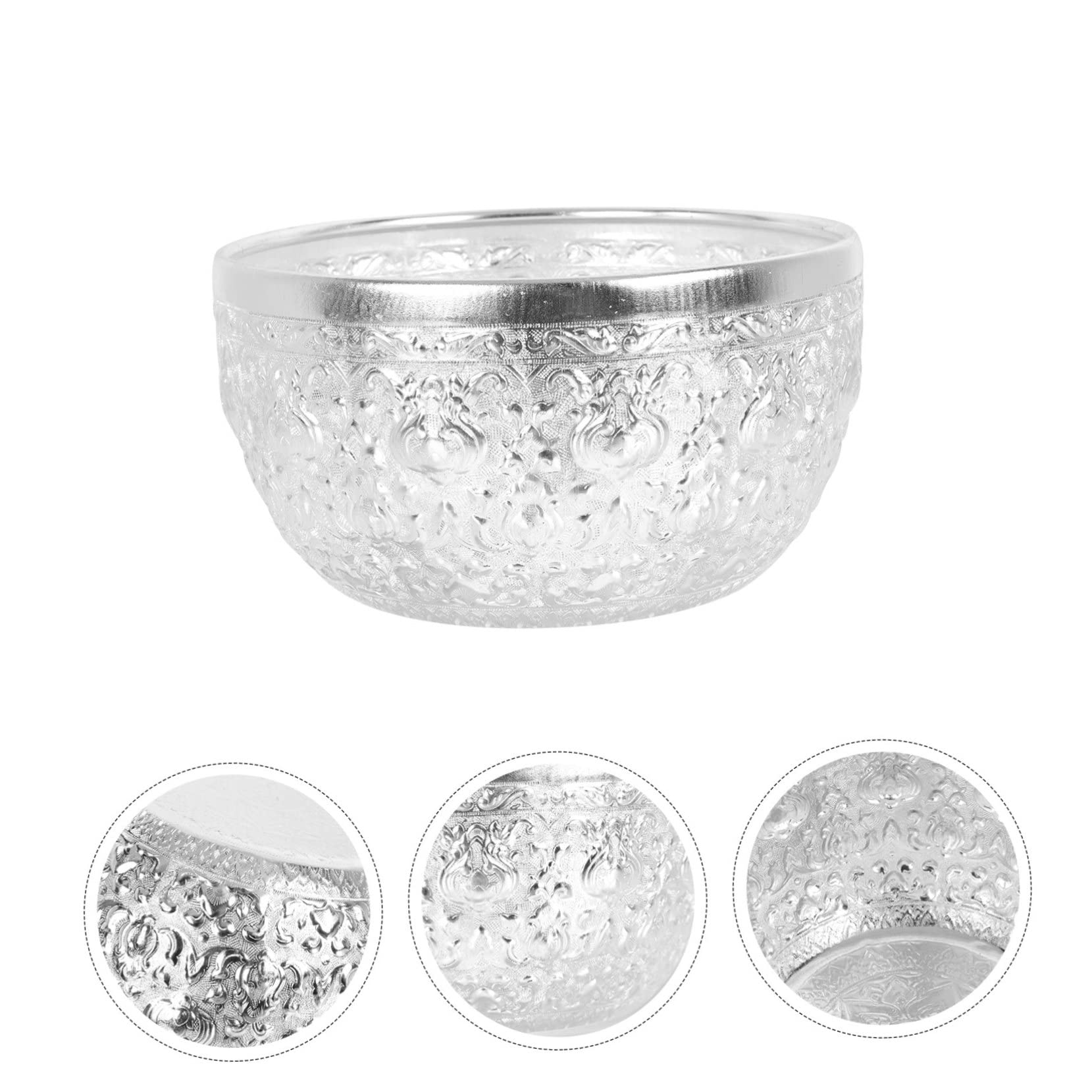 MAGICLULU 2 Piezas tazón de fuente de metal Tazón para el hogar decorativo tazón de frutas bochas bol vajilla de restaurante de plata cuenco redondo para tallar cuenco de comedor creativo