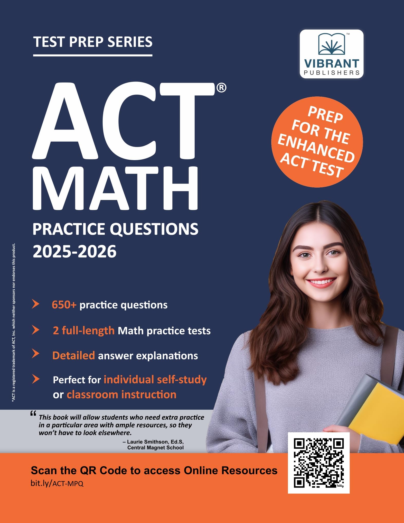ACT Math Practice Questions, 2025–2026 Edition – 650+ Questions, 2 Full-Length Tests, Detailed Explanations, and Formula Sheet