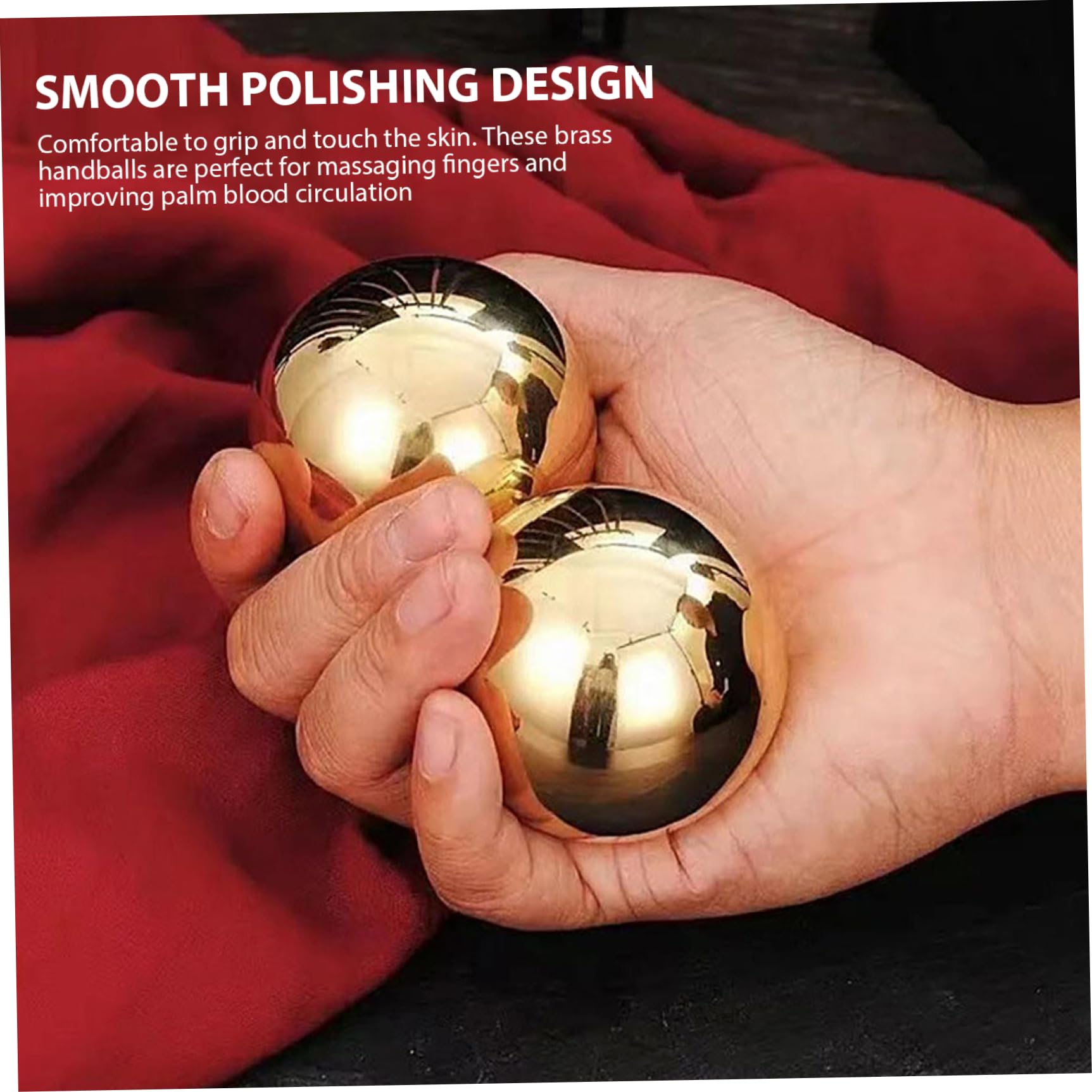 2 bolas de baoding, bolas de mano de ejercicio de latón 1, 5 x 1, 5 chinas para manos, ejercicio y alivio del estrés, adornos de Feng Shui...