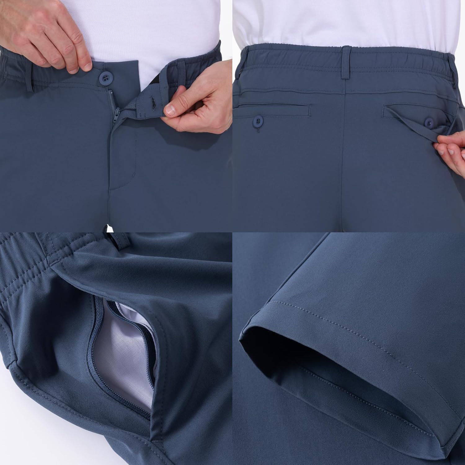 Leftear Mens Golf Pants Work Dress Pants Lightweight Travel Athletic Trousers Stretch Business Casual Slacks with Pockets - Image 3