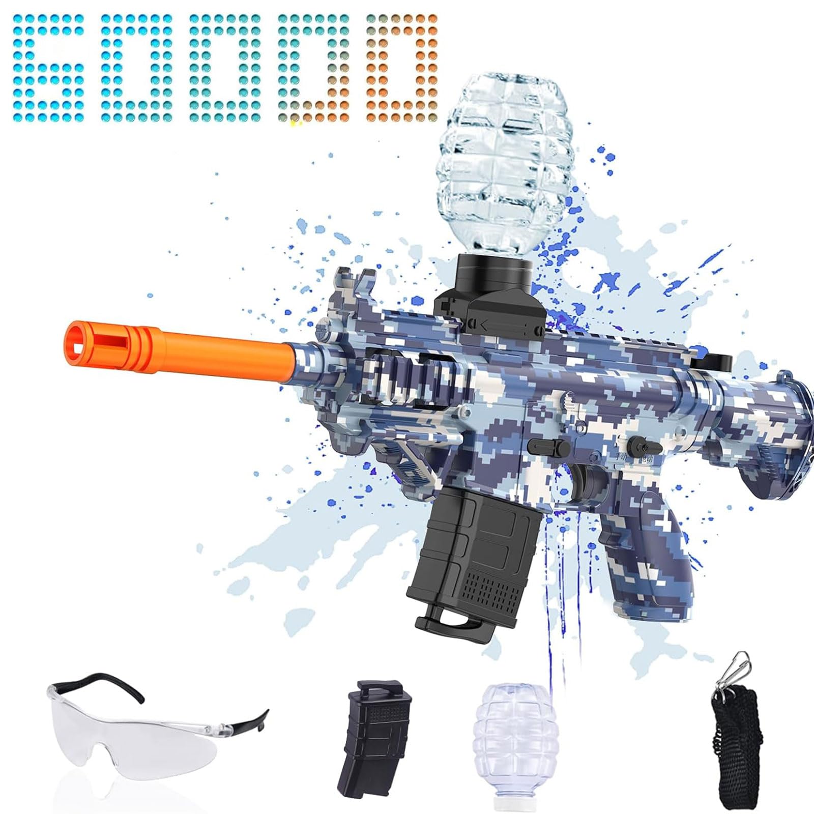 Electric Gel Ball Blaster Toys-Eco-Friendly Splatter Ball Blaster,Automatic Outdoor Games Toys for Activities Team Game(Blue)
