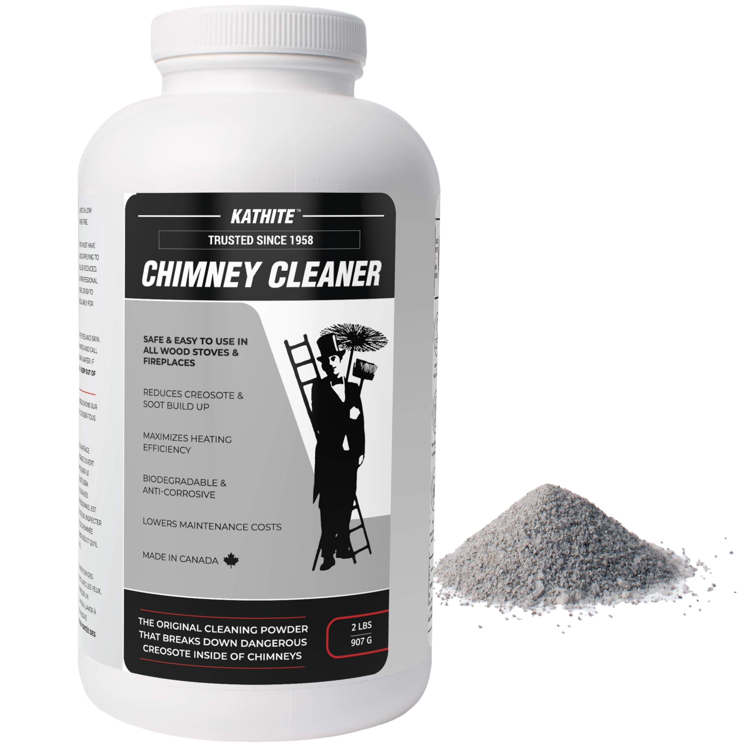 KABIN Kathite Chimney Sweep Cleaner 2LB - Fireplace Chimney Cleaning Kit - Creosote Remover for Wood Stoves - Creosote Destroyer Better Than Fire Logs