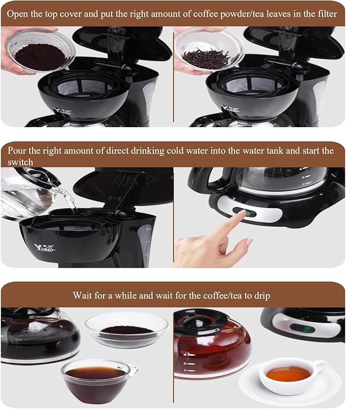 Cafetera de Goteo para 4-6 Personas, Máquina de Café Filtro miniatura 5