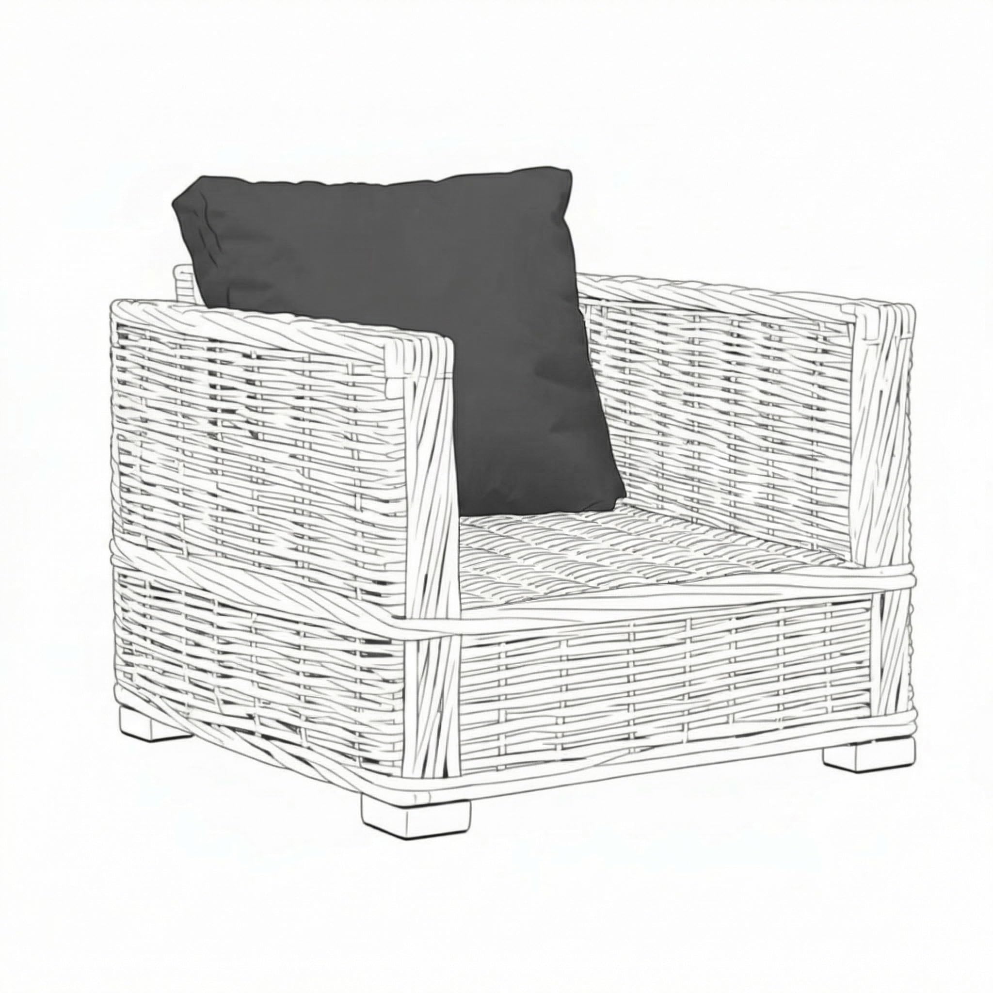 Kosiproducts Replacement Rattan Cushions Water Resistant for Outdoor Patio Garden Seating [Grey, Cushion Only 80x40]