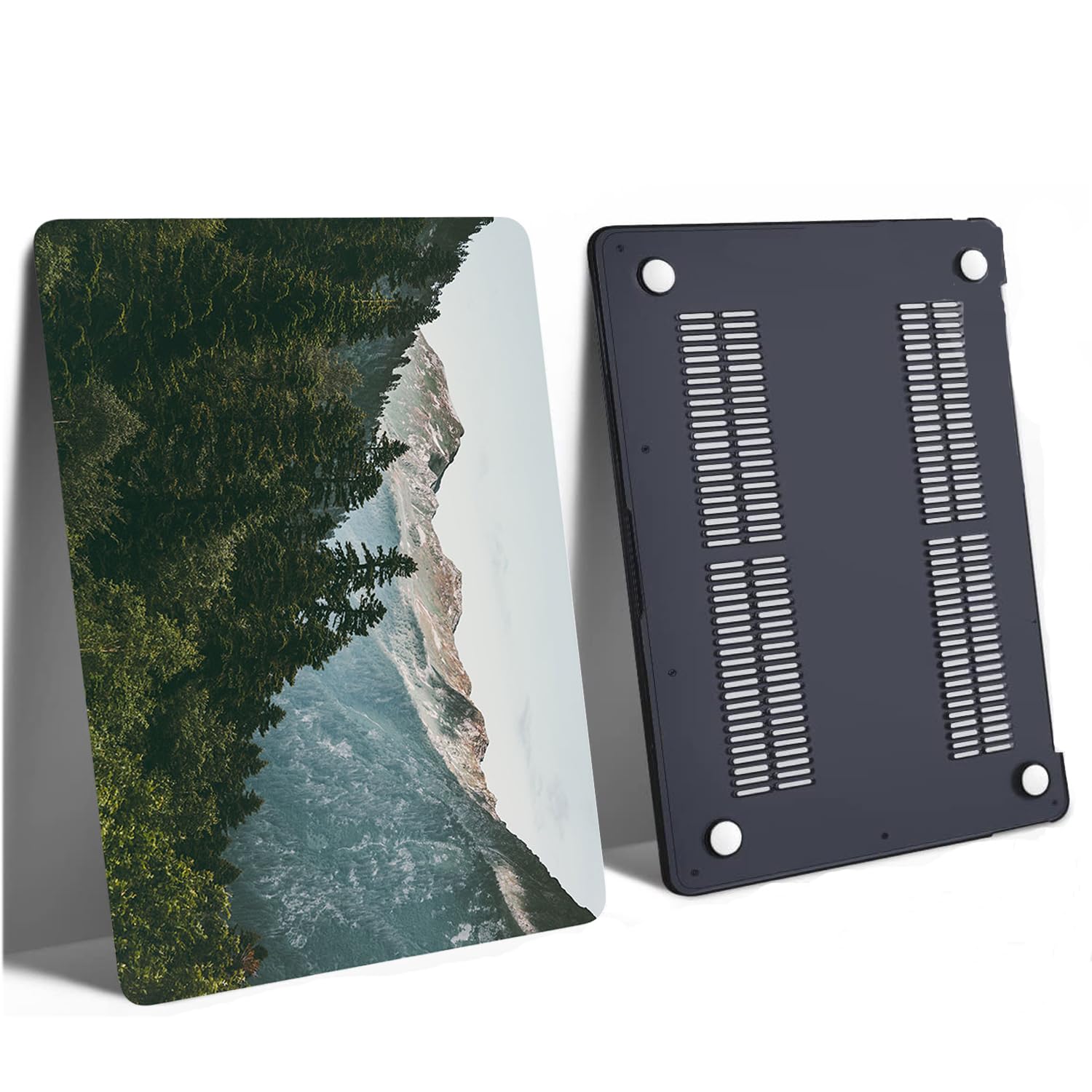 Coque Compatible avec Macbook Air 13 Pouces A2681 A3113 M2 M3 avec Liquid Retina Display Touch ID Version de 2022 2024, Housse Étui Rigide de Protection Mat en Plastique, Montagne