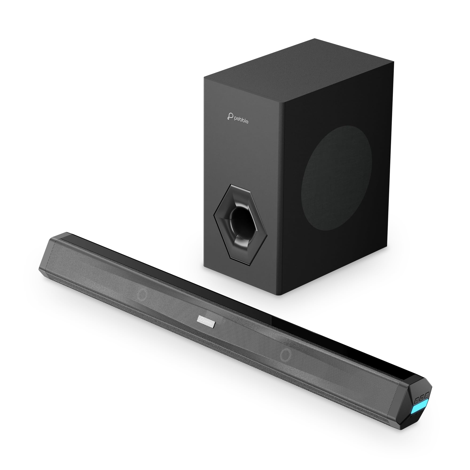 Pebble Magna 16 Soundbar with Subwoofer 160W Deep Bass 21 Channel Surround Digital Display Audio Power Amplifier Remote Control Bass & Treble EQ Low Latency-image-43