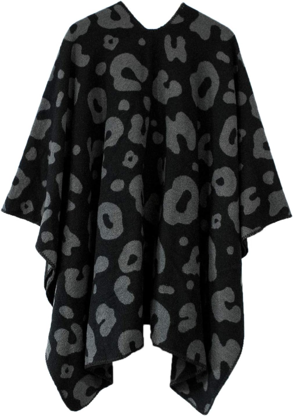 Women's Vintage Pattern Open Front Poncho Cape Shawl Winter Shawl Wraps - Image 2