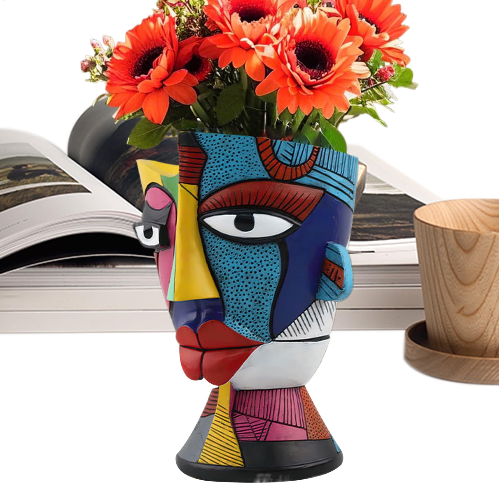 Pot de fleurs décoratif maison sculpture abstraite en résine haut de gamme