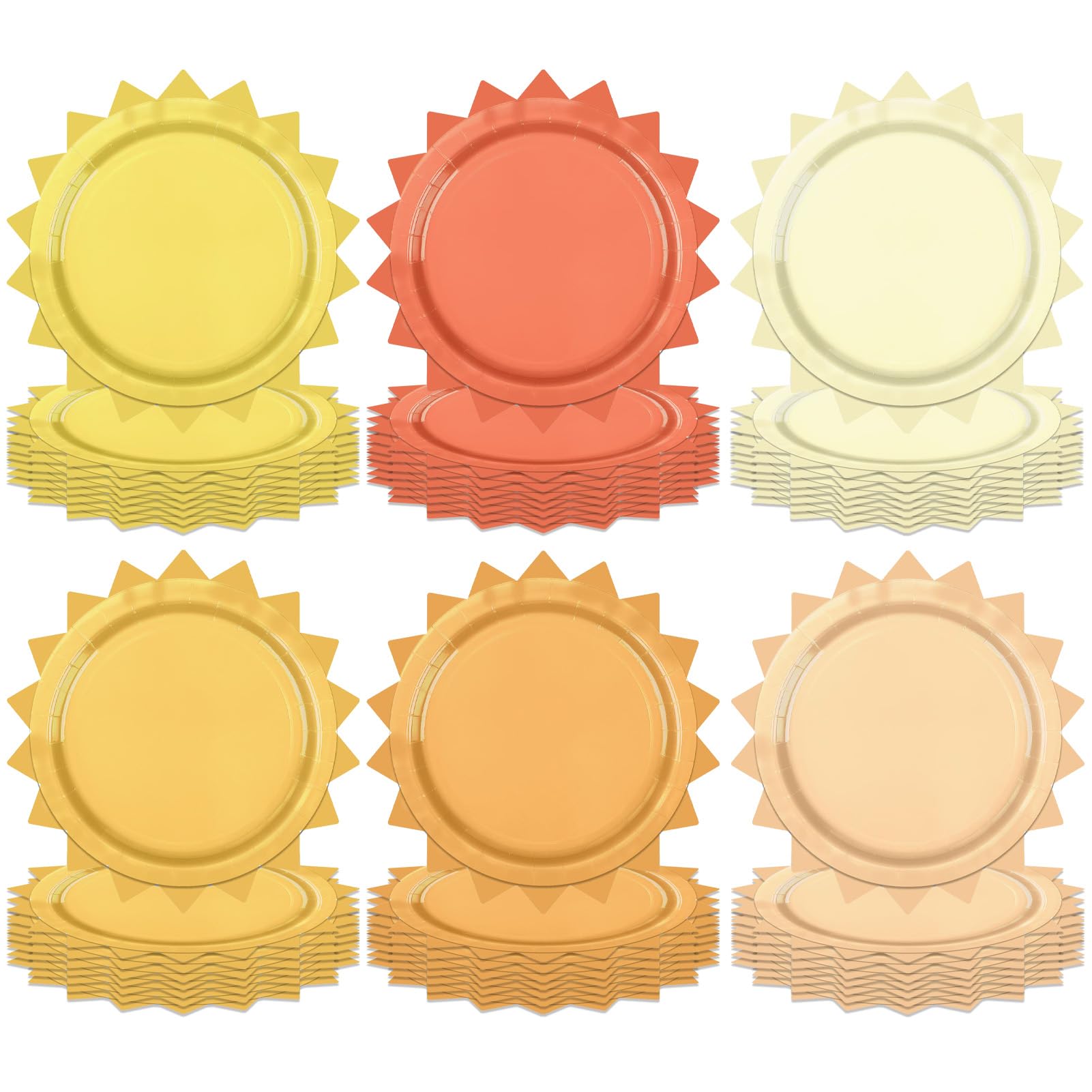 48 Pcs Boho Sun Paper Plates First Trip Around The Sunshine Disposable Plates for First Trip Around the Sun Boho Sun 1st Baby Shower Birthday