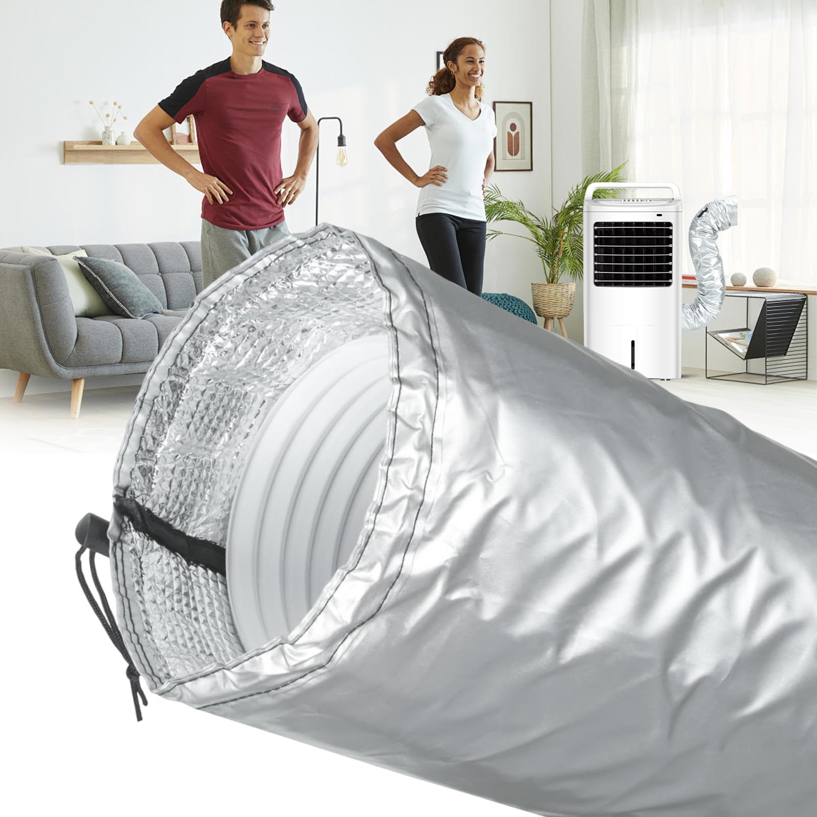Guaina Isolante Portatile Per Tubo AC, Copertura Avvolgibile Per Tubo Di Condizionatore, Accessori Casa e Giardino per Uffici Appartamenti Commerciali