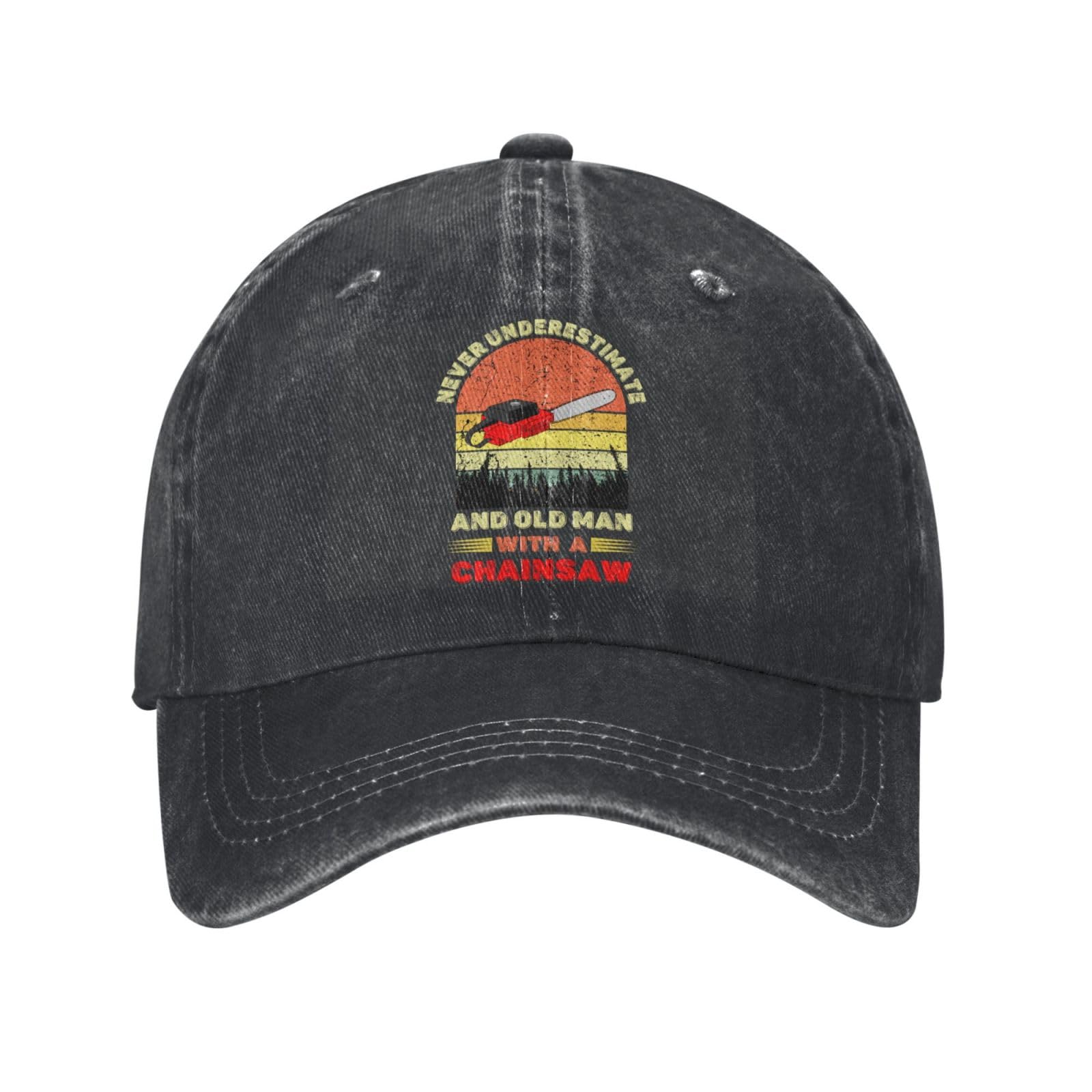 KWQDOZF Funny Lumberjack Logger Arborist Chainsaw Vintage Washed Baseball Cap for Men Women Classic Adjustable Cotton Trucker Hat Dad