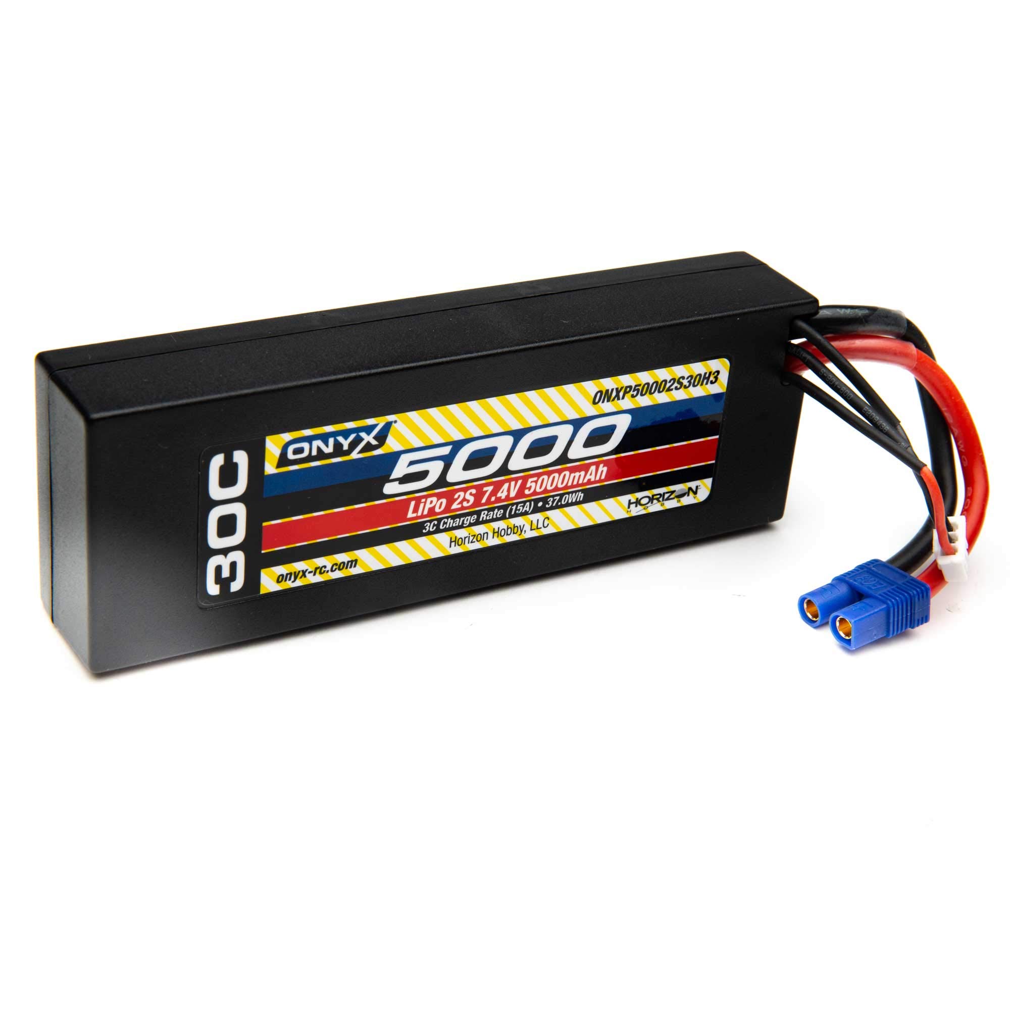 Onyx 7.4V 5000mAh 2S 30C Hardcase LiPo Battery: EC3, ONXP50002S30H3