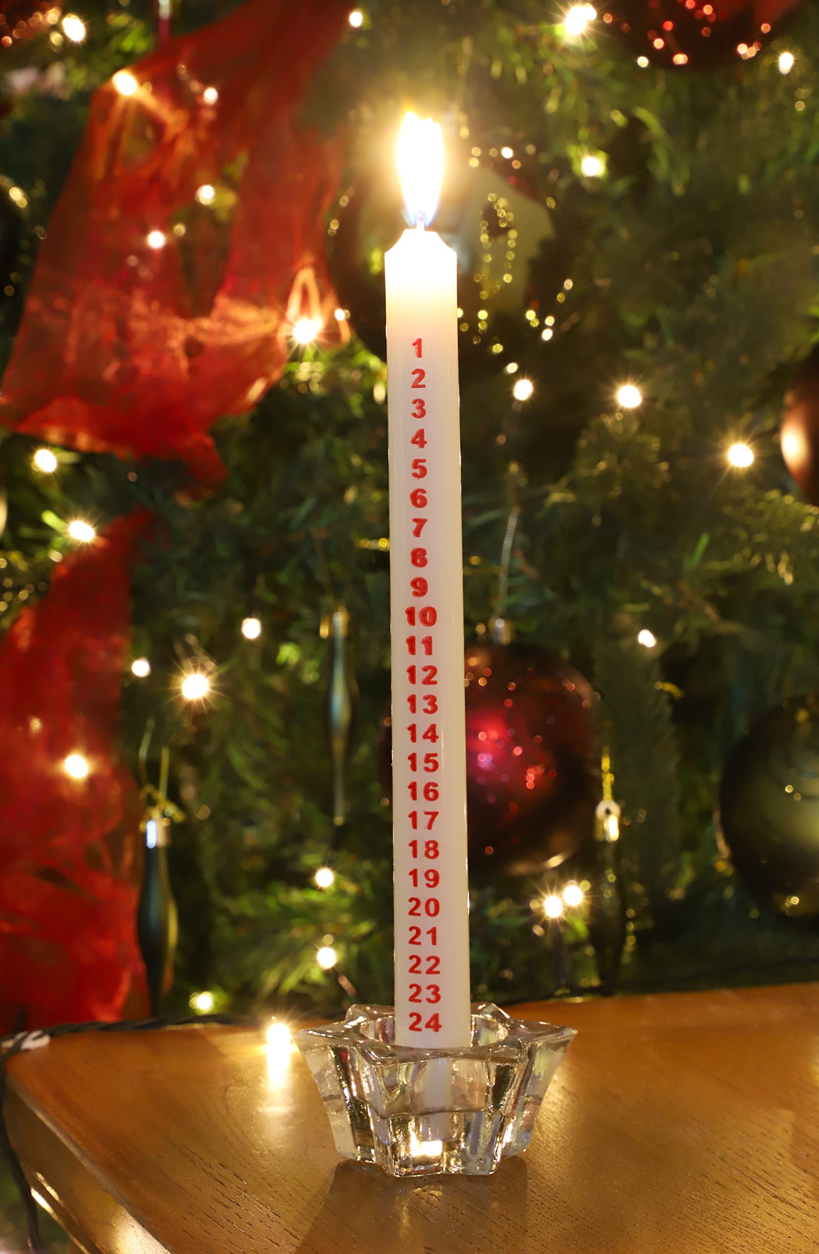 Christmas Concepts® Pack of 2-25cm Christmas Advent Candle – Traditional Countdown to Christmas (Ivory)