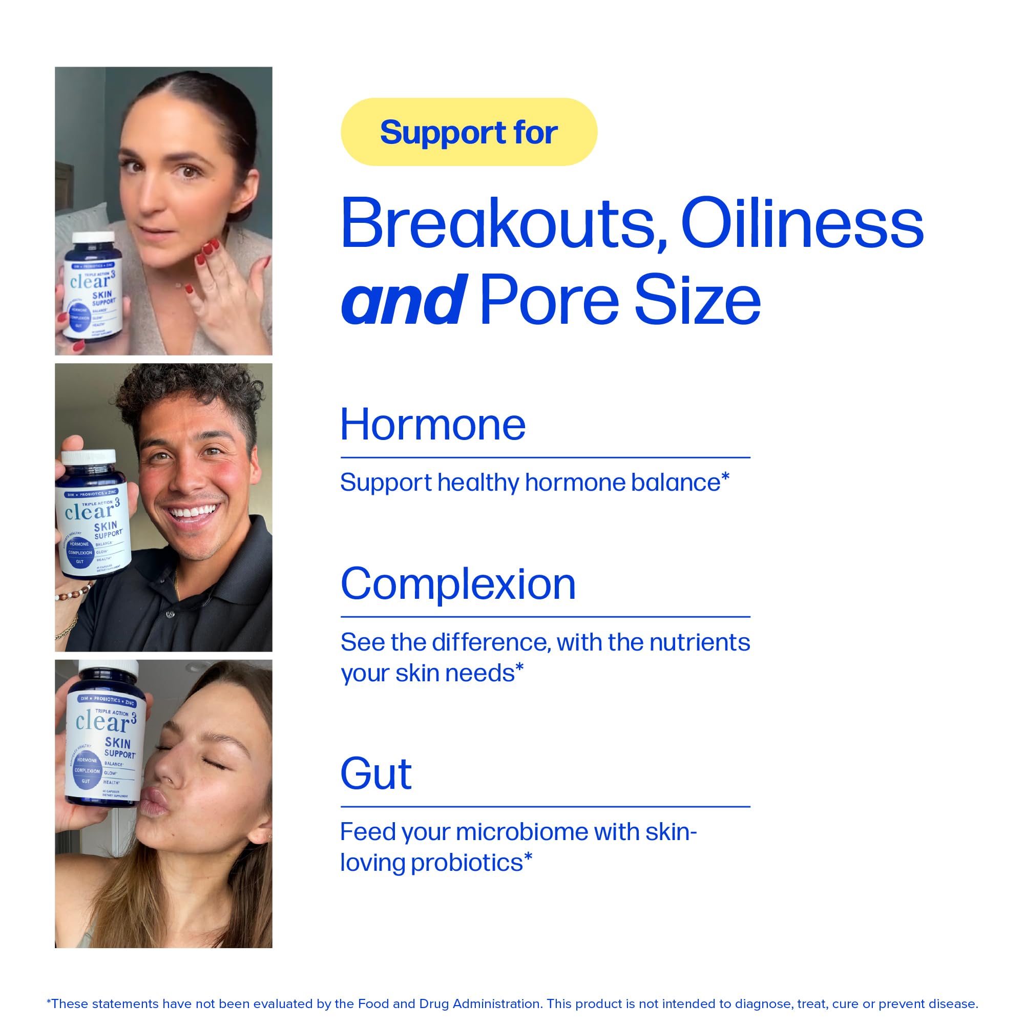 Clear Skin Supplement Acne Support, Zinc DIM, Probiotics, Doctor-Formulated — Amazon image 4