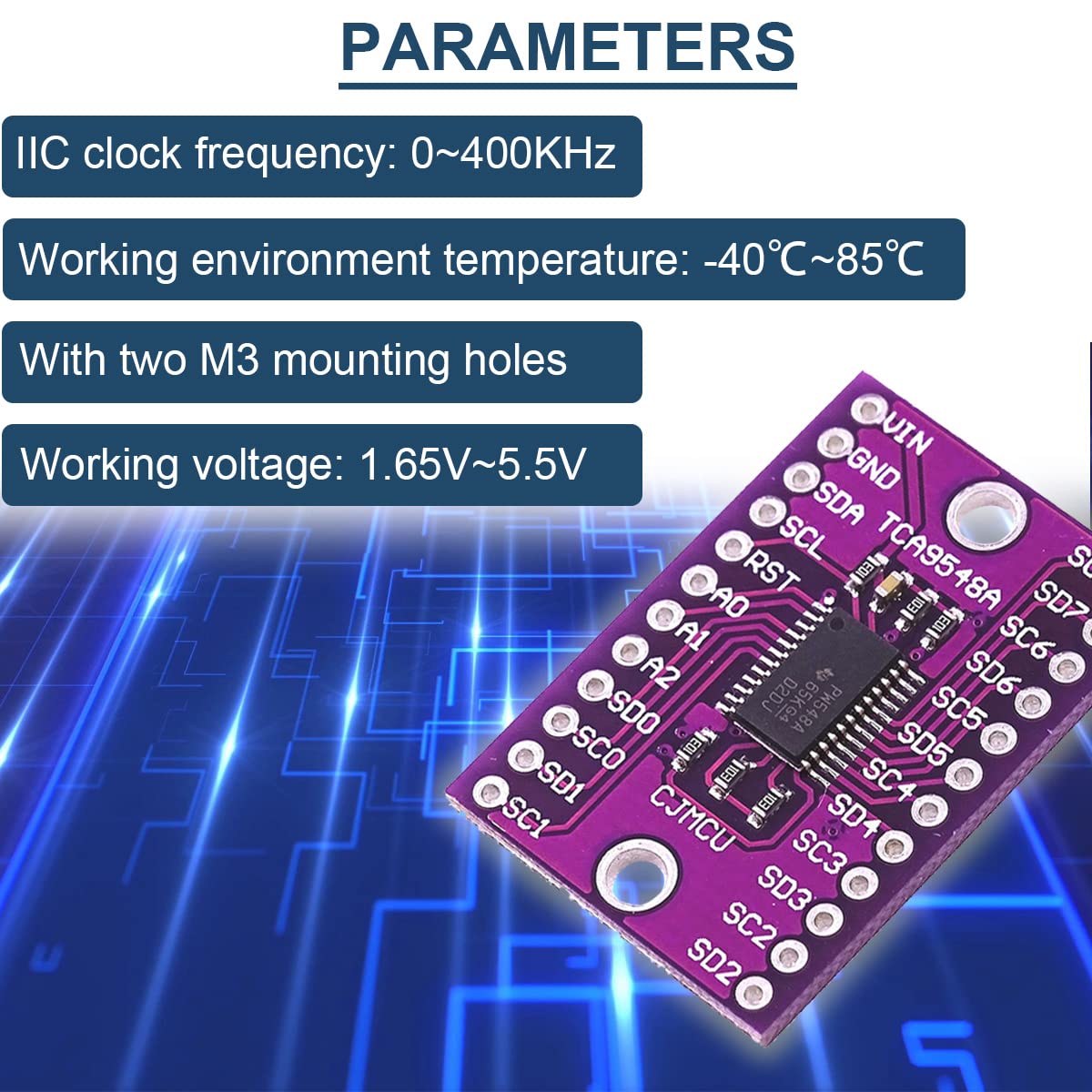 A pack of five TCA9548A I2C IIC Multiplexer Breakout Boards, neatly arranged.