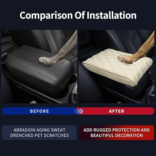 Miniatura 10 de Funda para consola central de automóvil, alfombrilla de caja para reposabrazos, de cuero de espuma viscoelástica, cojín de reposabrazos para SUV,