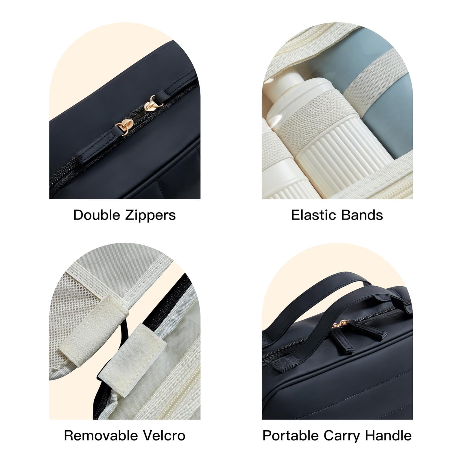 Neceser Colgante Ligero Impermeable Organizador De Maquillaje para Viajes, Práctico Plegable Neceser Compacto con Soporte para Cepillo De Dientes Y Gancho Colgar