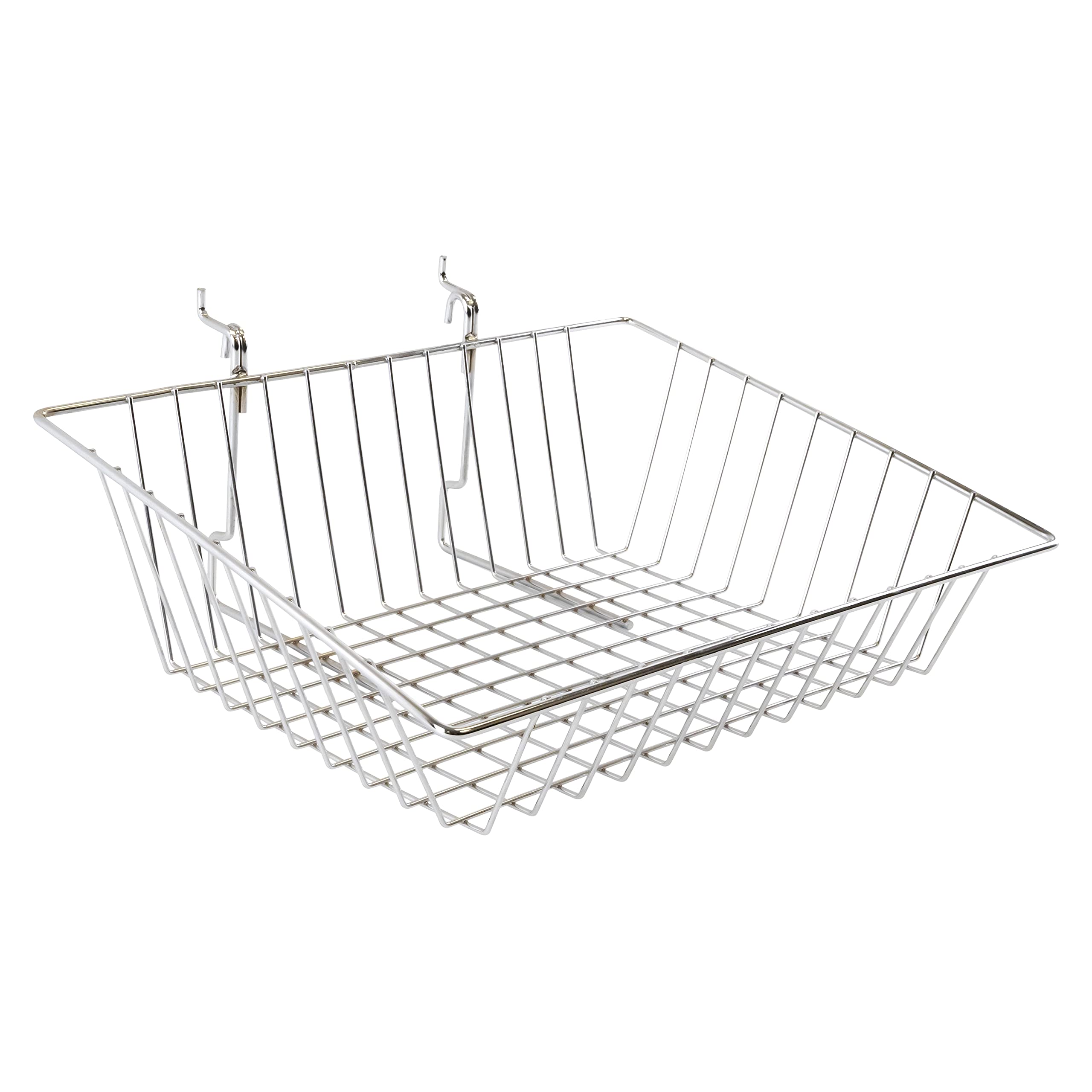 Multi-Purpose Sloping Basket - 12? from wall, 15? wide, 5? high in back, 3? high in front (Quantity 3)(3, Chrome)
